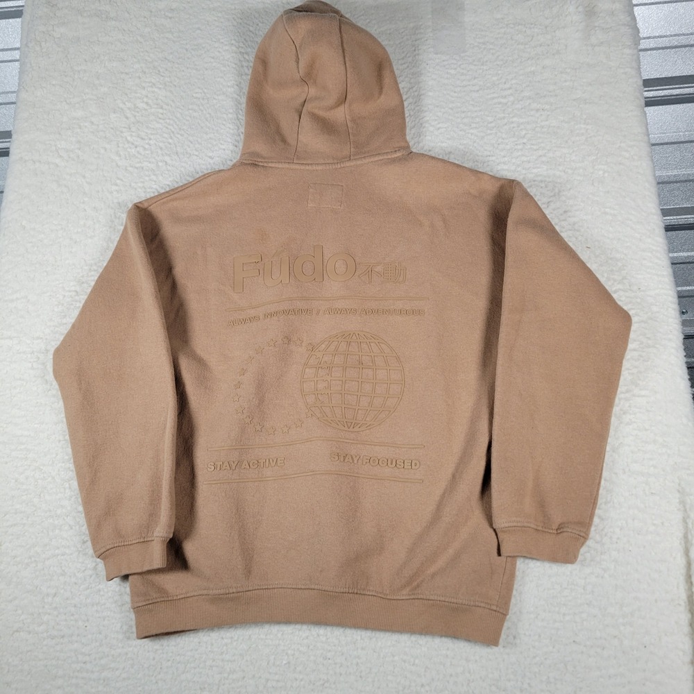 Fudo Hoodie Kids Size 12 Tan Fleece Lined Athleisure Kangaroo Pocket Pullover - Picture 13 of 13